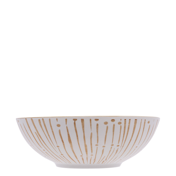 Skleda za kosmiče bela / champagne 17,8 cm - Basic