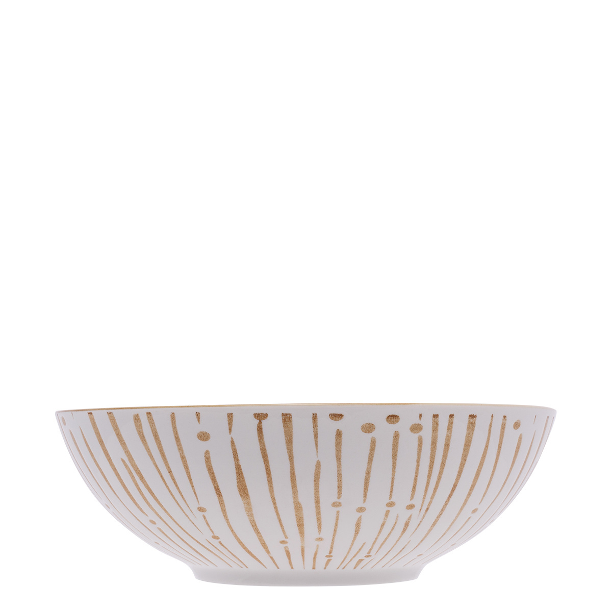 Skleda za kosmiče bela / champagne 17,8 cm - Basic
