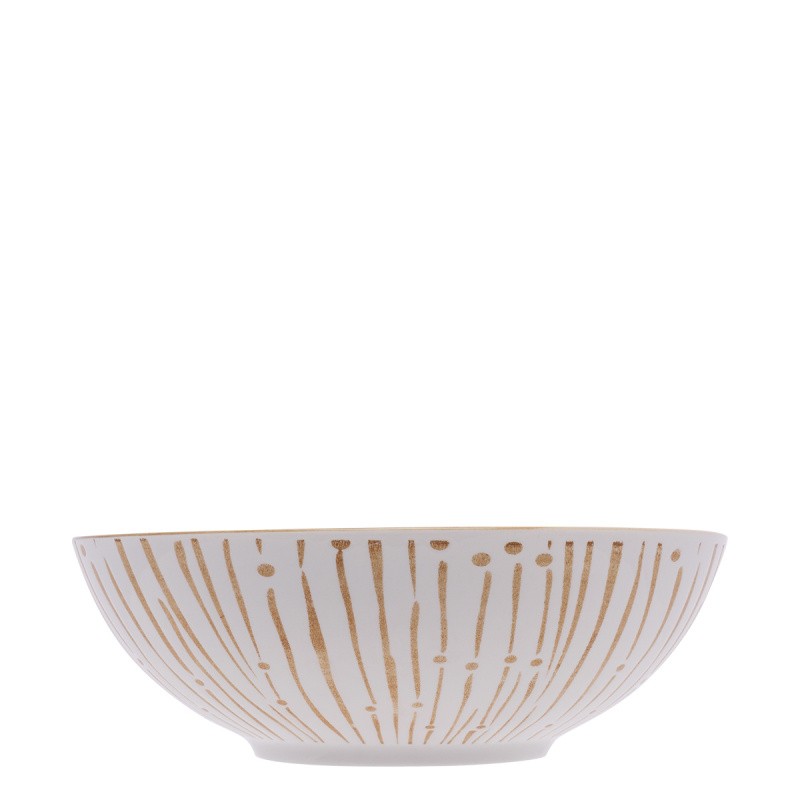 Skleda za kosmiče bela / champagne 17,8 cm - Basic