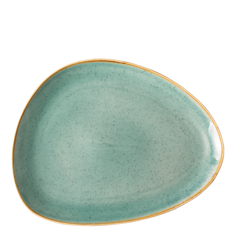 Krožnik Triangle Sand turkizen 30,5 x 24,2 cm – Gaya