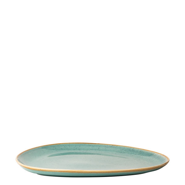 Krožnik Triangle Sand turkizen 30,5 x 24,2 cm – Gaya
