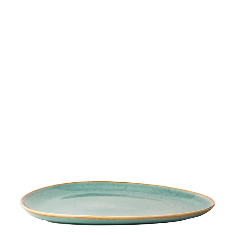 Krožnik Triangle Sand turkizen 30,5 x 24,2 cm – Gaya