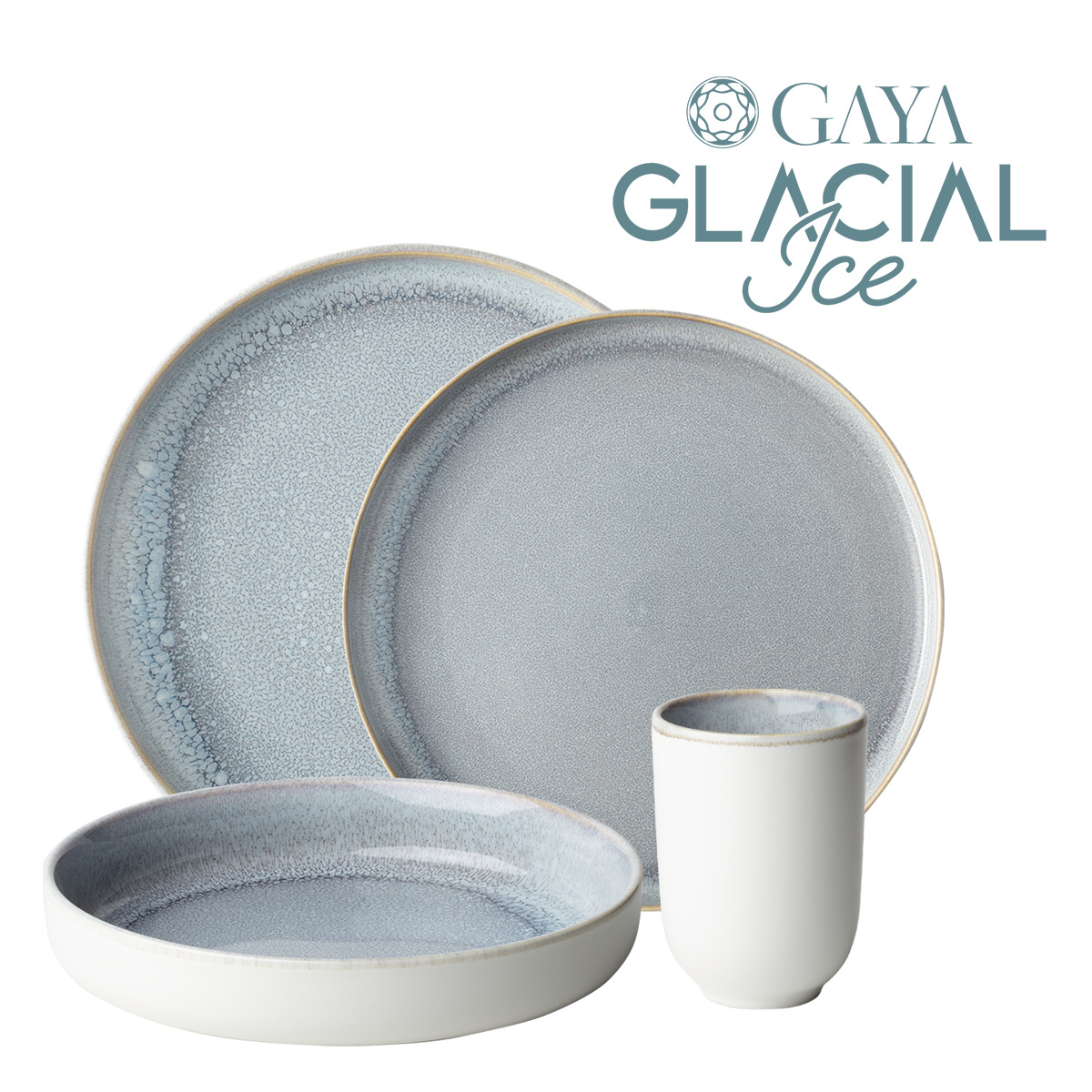 Porcelanasti set 16 kosov - Gaya Atelier Glacial Ice
