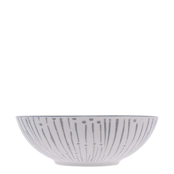 Skleda za kosmiče bela / svetlo siva 17,8 cm - Basic