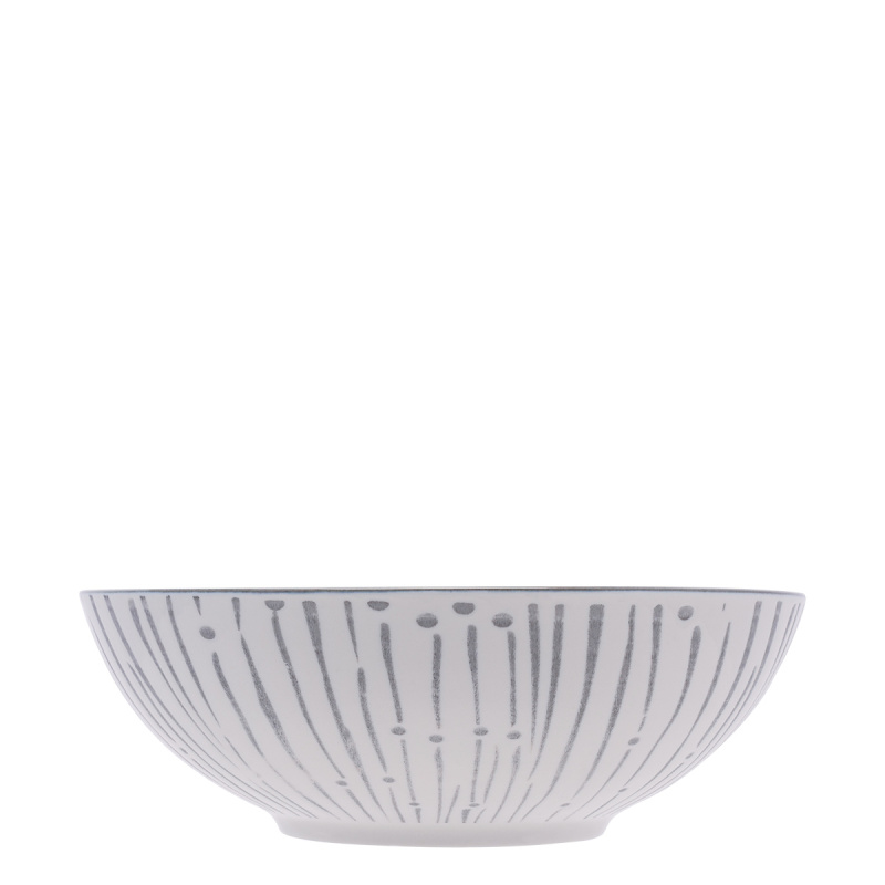 Skleda za kosmiče bela / svetlo siva 17,8 cm - Basic