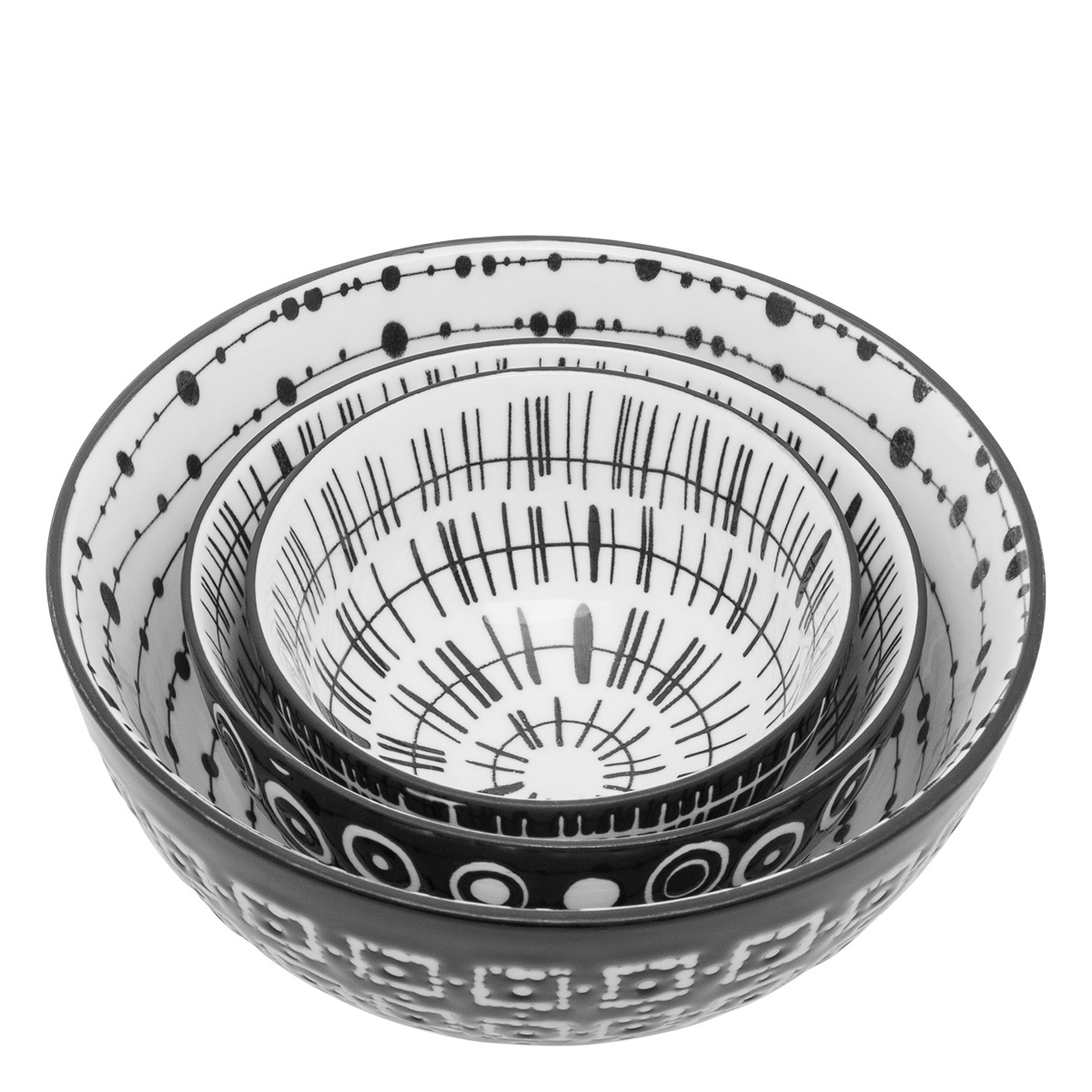 Komplet skled za kosmiče 3 kosi - Basic Dots Black