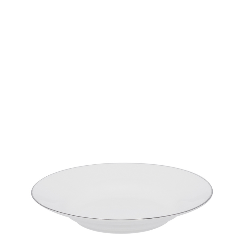 Globok krožnik 23 cm s platinastim robom - Premium Platinum Line