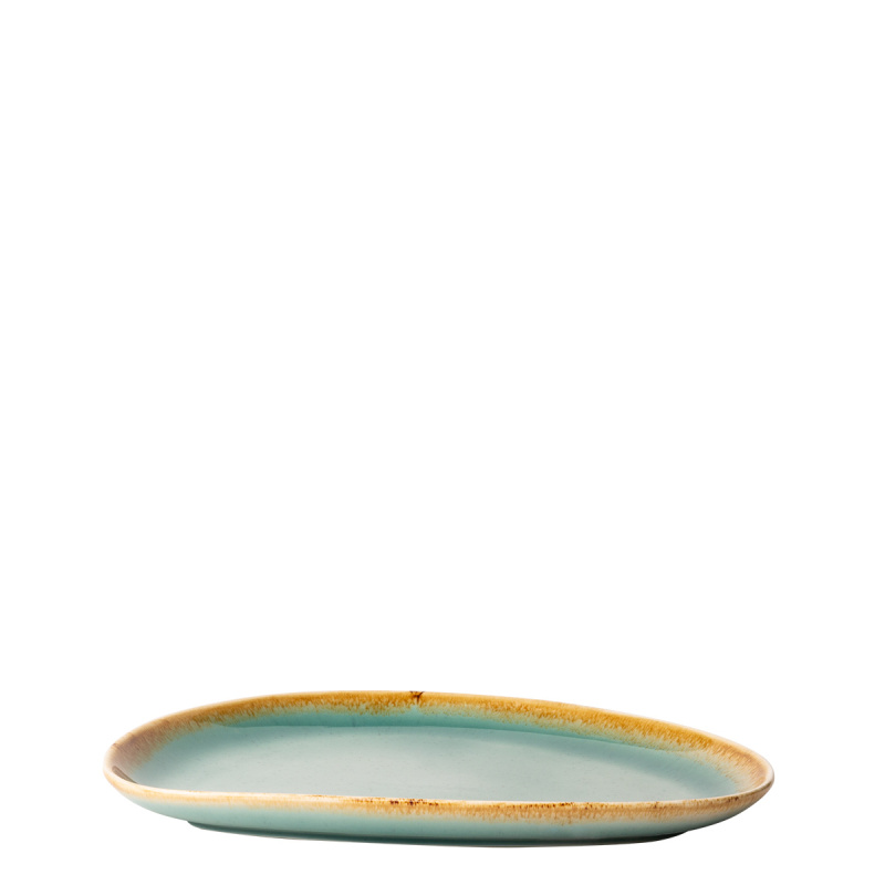 Krožnik Triangle Sand turkizen 25,5 x 19,7 cm – Gaya
