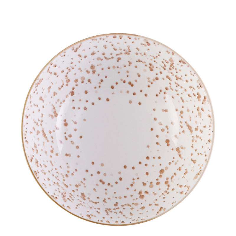 Skleda za kosmiče bela / champagne 17,8 cm - Basic