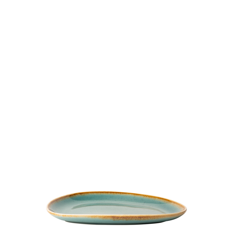 Krožnik Triangle Sand turkizen 20,5 x 15,9 cm – Gaya