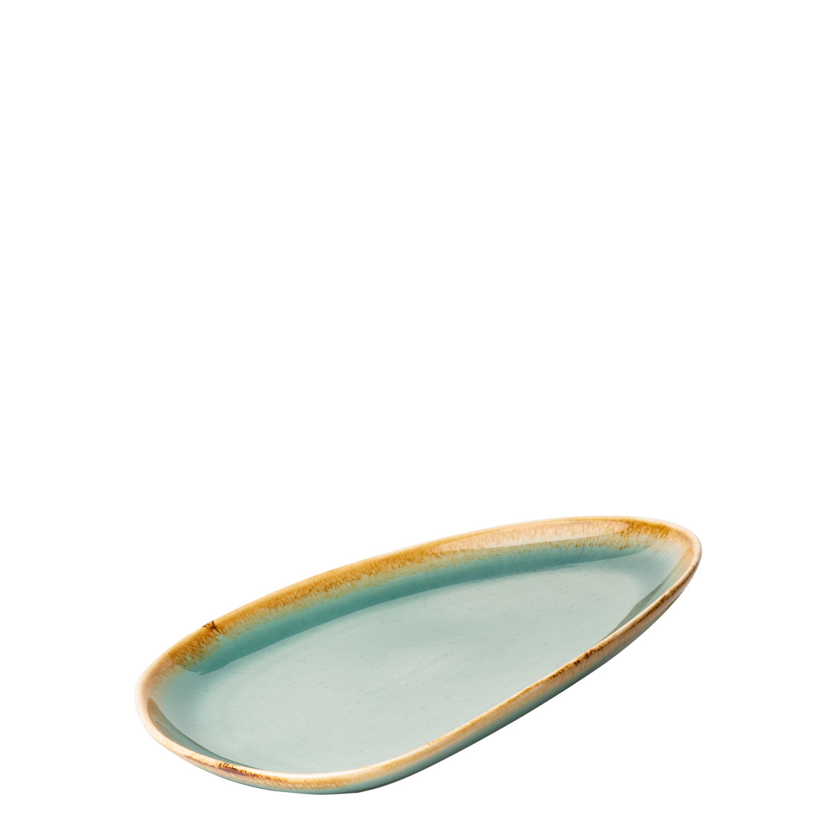 Krožnik Triangle Sand turkizen 25,5 x 19,7 cm – Gaya