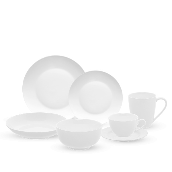 Porcelanasti set 28 kosov Flow bel | Lunasol