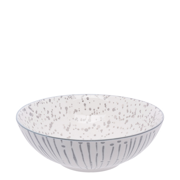Skleda za kosmiče bela / svetlo siva 17,8 cm - Basic