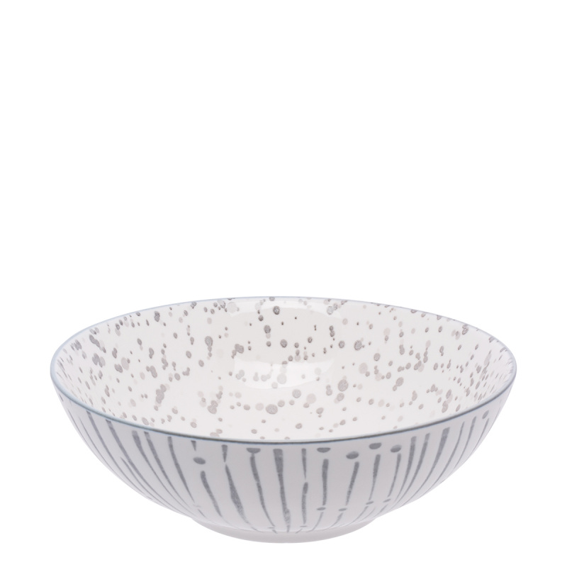 Skleda za kosmiče bela / svetlo siva 17,8 cm - Basic