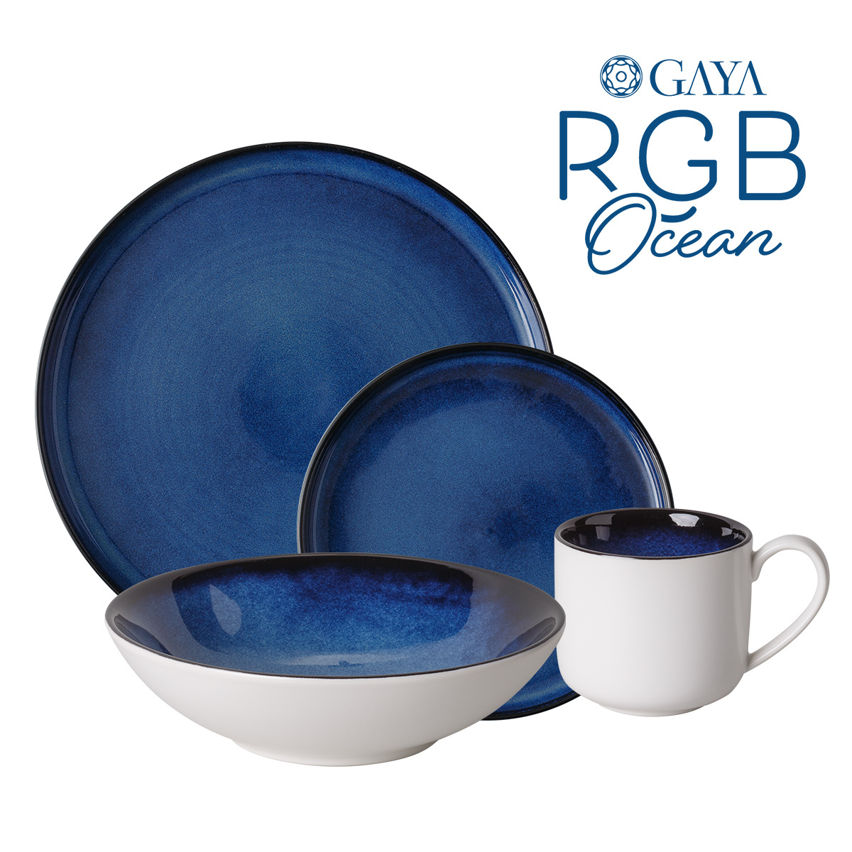 Porcelanasti komplet 16 kosov - Gaya RGB Ocean Lunasol