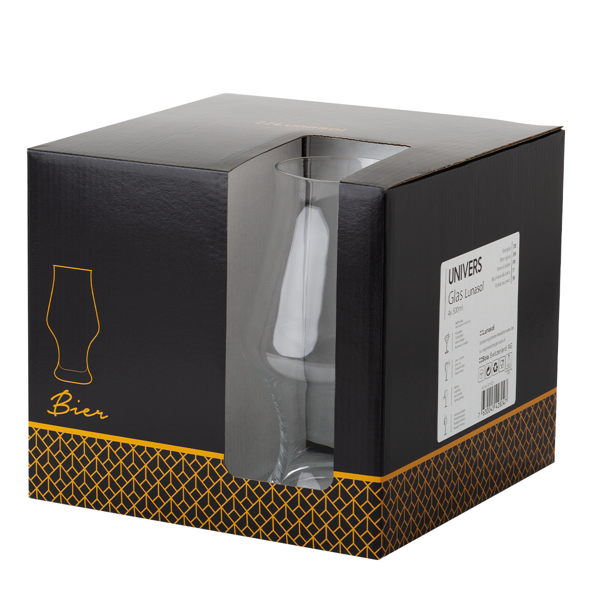 Kozarci za pivo 500 ml komplet 4 kosi - Univers Glas Lunasol