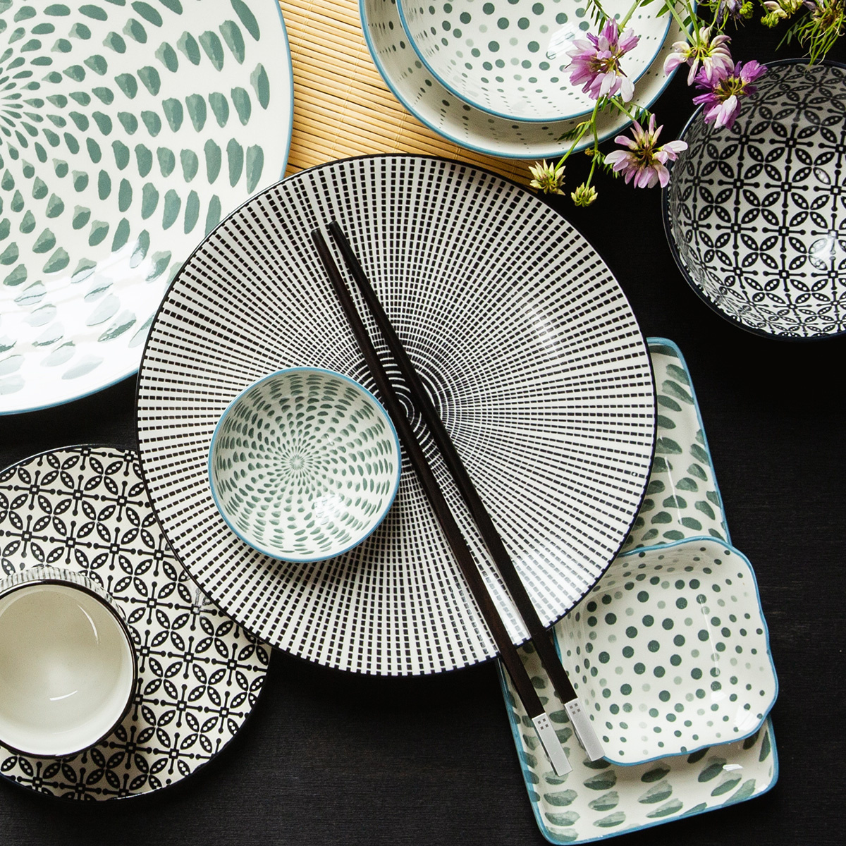 Porcelanasti set 24 kosov – Elements Asia Fire