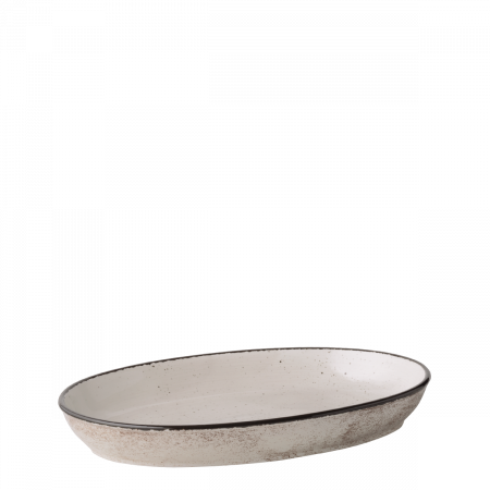 Ovalna posoda za pečatenje 32 x 23 x 4,5 cm - Elementi svetlo sive barve s pikami