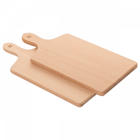 Lesena deska za rezanje z ročajem 28 x 12 cm komplet 2 kosov - Basic
