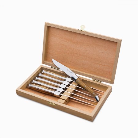 Noži za zrezke v lesenem kompletu 6 kosov - Basic