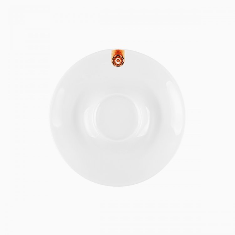 Krožnik za kavno/čajno skodelico z rjavim okraskom 15 cm – Gaya RGB