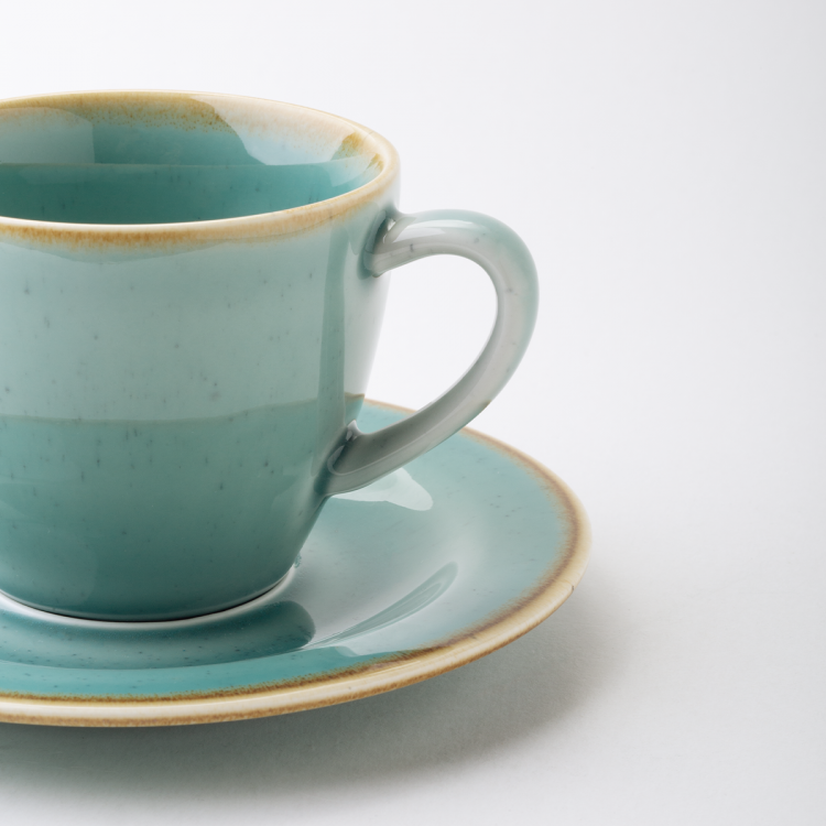 Krožnik za kavno skodelico 15,5 cm - Gaya Sand turkizne barve