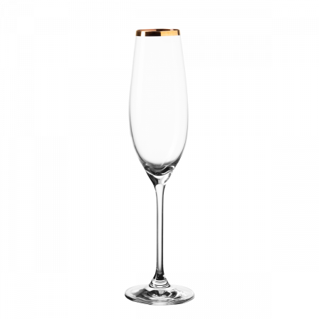 Kozarec za šampanjec s pozlačenim robom 210 ml - Premium Glas Crystal