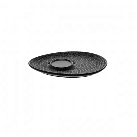 Krožnik za skodelico za kavo strukturiran črno-siva – Flow