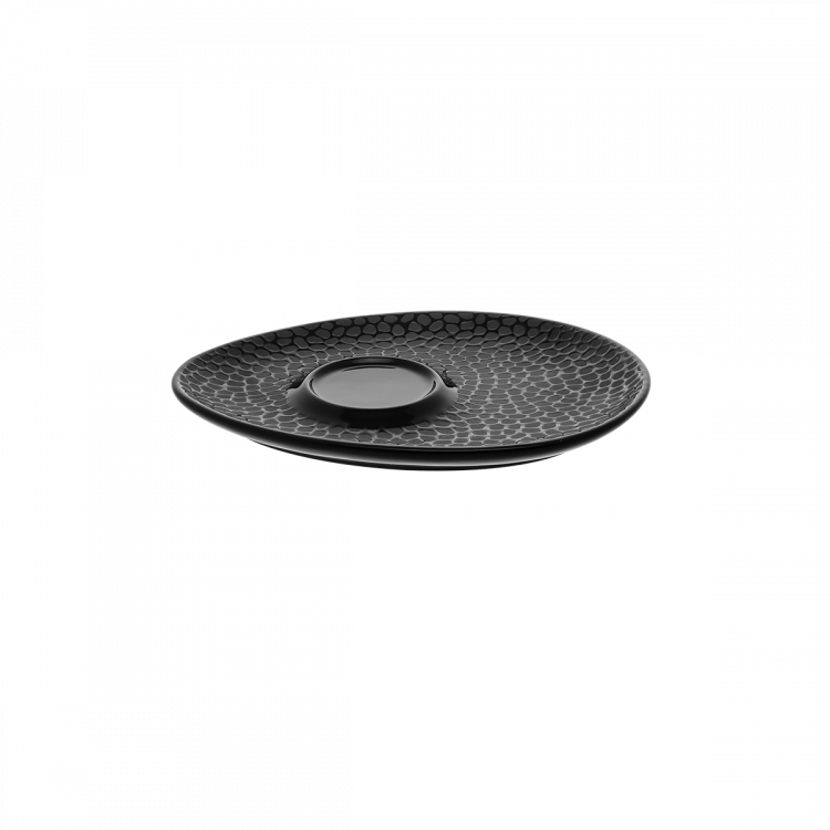 Krožnik za skodelico za kavo strukturiran črno-siva – Flow