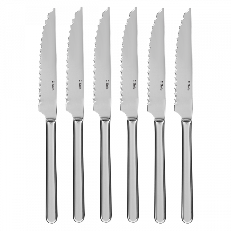 Noži za steak v srebrni magnetni škatli 6 kosov - Como