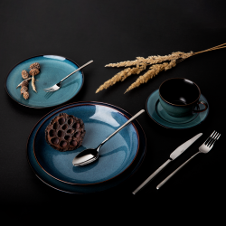 Komplet keramičnih krožnikov in komplet za kavo 20 kosov – Elements Night
