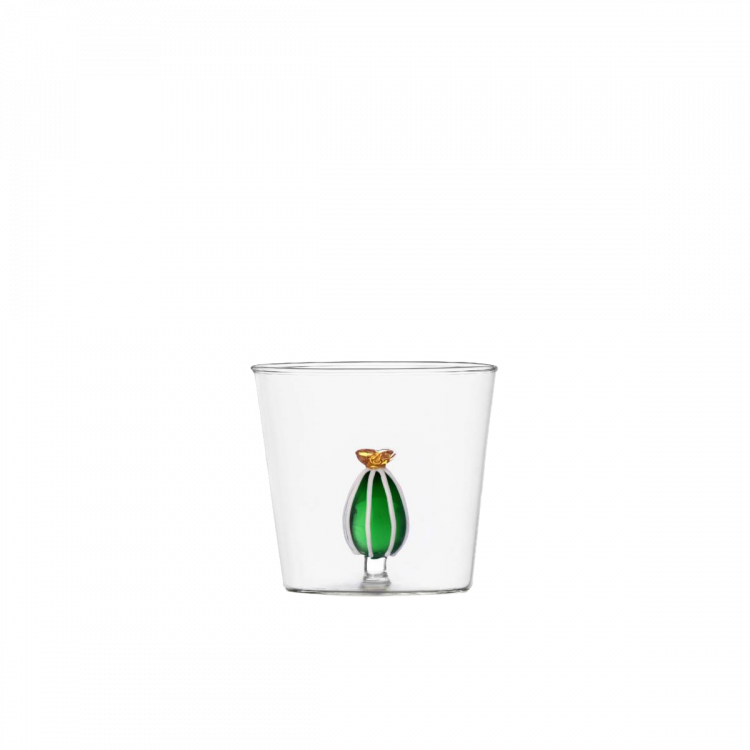 Kozarec s kaktusom s cvetom jantarske barve 350 ml