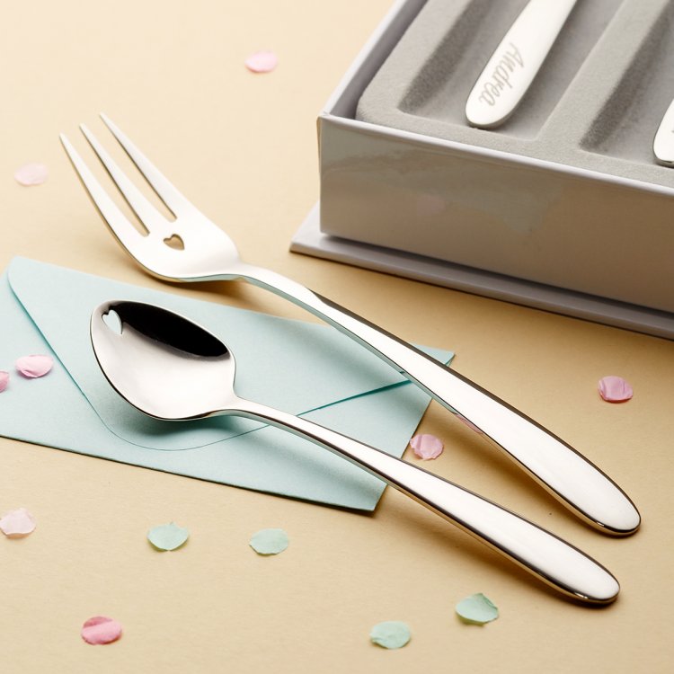 Vilica za sladico s srčkom 6 kosov v kompletu - Love Cutlery