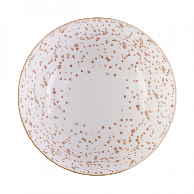 Skleda za kosmiče bela / champagne 17,8 cm - Basic