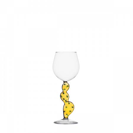 Kozarec za vino kaktus rumene barve