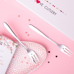 Vilica za sladico s srčkom 6 kosov v kompletu - Love Cutlery