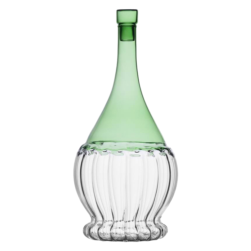 Steklenica s pokrovčkom zelena/prozorna