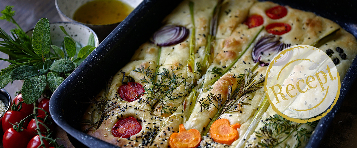 Okrašena italijanska focaccia